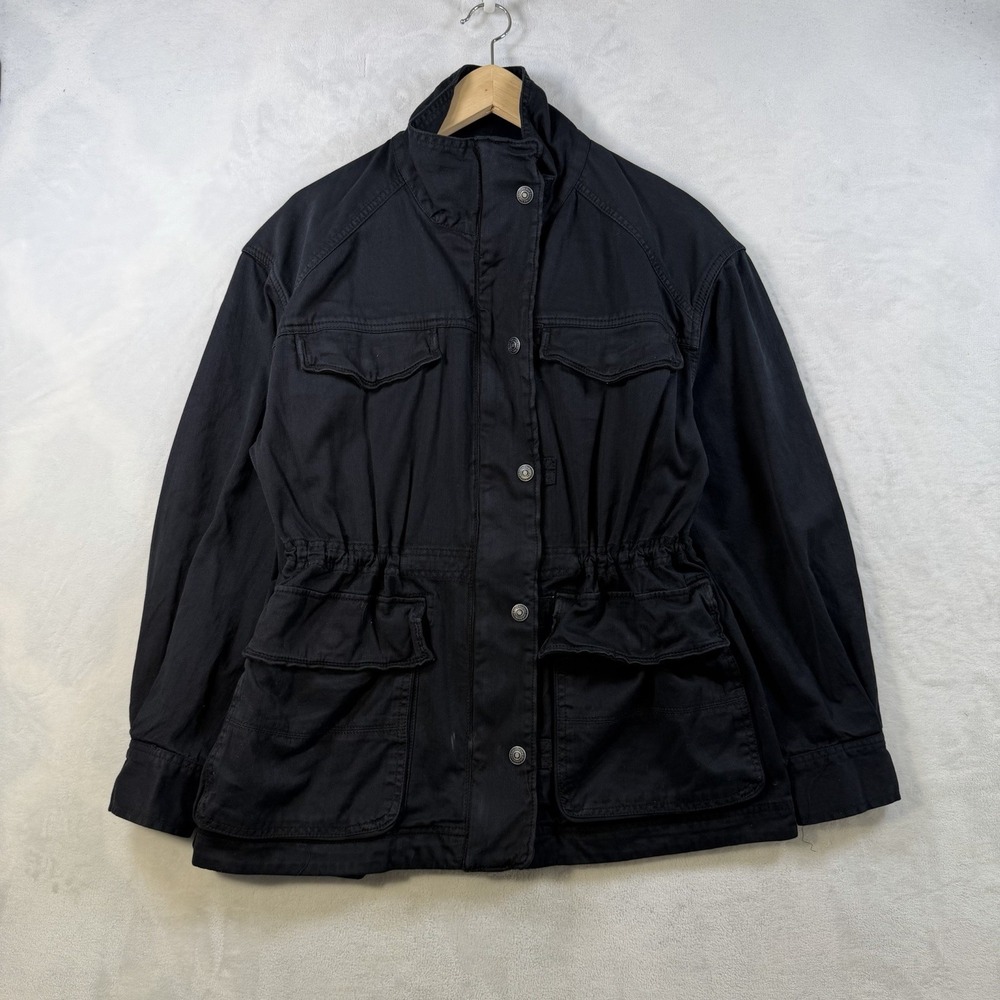 Free People We The Free Arya Cotton Utility Jacket Zip up Top Black Cotton XS